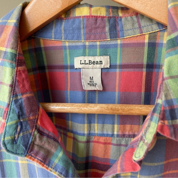 L.L. Bean Rainbow Plaid Button Down Shirt - Picture 5 of 5